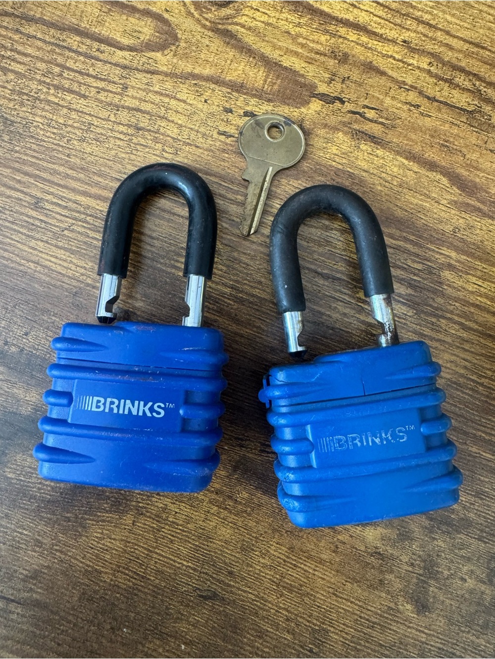 Brinks Keyed Alike Weather Resistant Padlocks Set of 2‎ Blue Outdoor Locks Key
